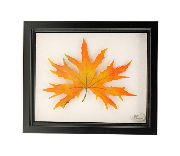 Majesté d'automne #3. Glass: 22 cm x 15 cm; frame: 25.5 cm x 30.5 cm. CAD 200. Available at Renc’Art, Quebec City
